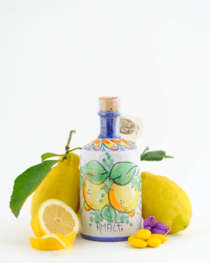 Limoncello in ceramica - Bottiglia 50 cl Limoni